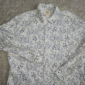 VTG Ralph Lauren Polo Jeans Co Shirt Men 2XL Blue Paisley Button Up Long Sleeve